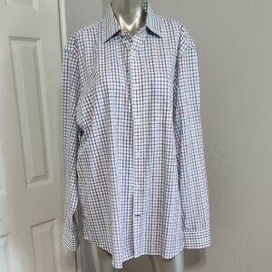 Banana Republic Blue and White Checkered Shirt size xl
